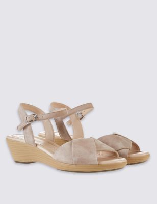 Suede Wedge Heel Sandals with Stain Away&trade;